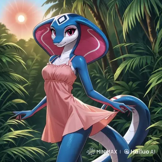 Vibrant Blue Snake in Serene Jungle Animation – AI Generated Video | Hailuo AI