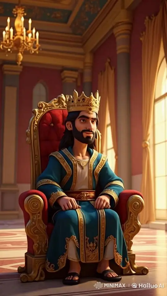 Regal Figure on Golden Throne in Majestic Hall – AI Generated Video | Hailuo AI