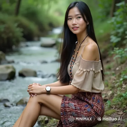 Meilyn Enjoys Tranquil Moment in Nature – AI Generated Video | Hailuo AI