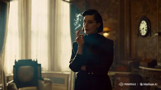 Vintage Elegance: Woman in Thoughtful Pose Amidst Antique Grandeur – AI Generated Video | Hailuo AI