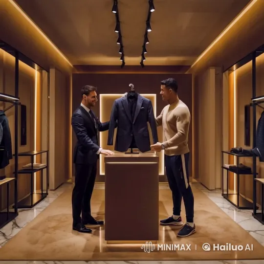 Iconic Athletes Meet in Chic Boutique – AI Generated Video | Hailuo AI