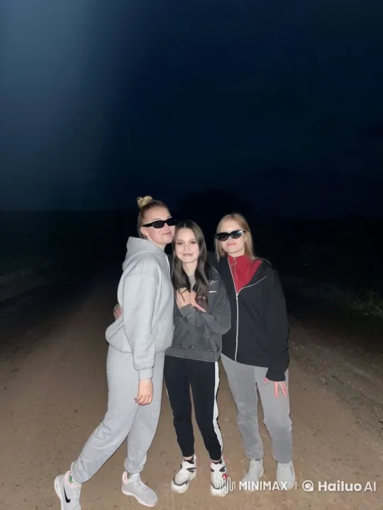 Nighttime Friendship Display on Dark Road – AI Generated Video | Hailuo AI