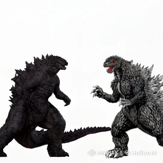 Godzilla-like Creatures Engage in Intense Battle – AI Generated Video | Hailuo AI