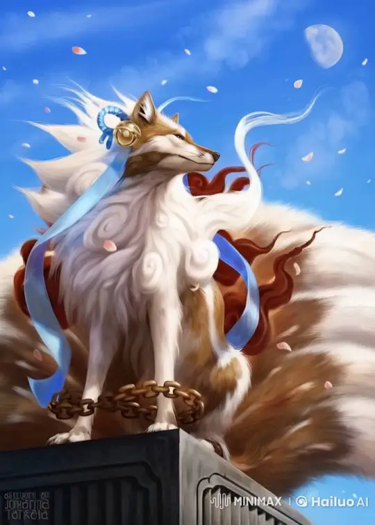 Majestic Fox-Like Mythical Creature in Live2D Scene – AI Generated Video | Hailuo AI