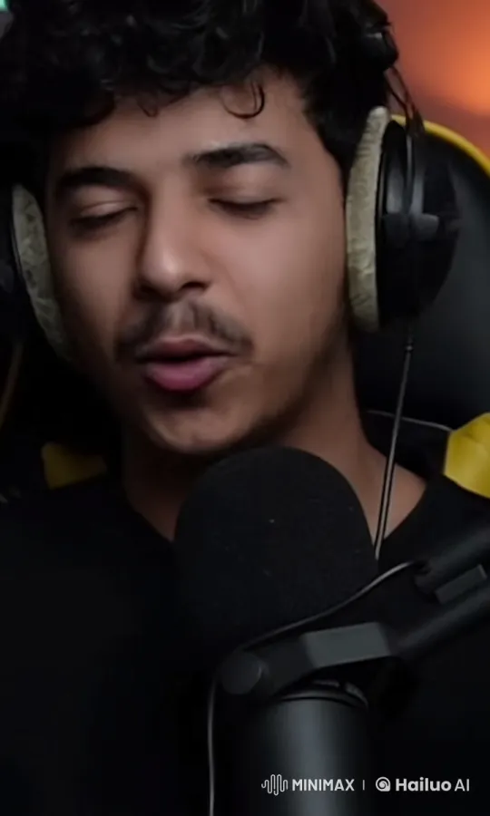 Young Man Smokes and Speaks into Microphone – AI Generated Video | Hailuo AI