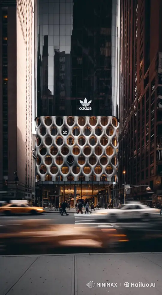 Approaching the Adidas Building in Vibrant Manhattan – AI Generated Video | Hailuo AI