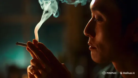 Aesthetic Study of Smoking in Intimate Lighting – AI Generated Video | Hailuo AI