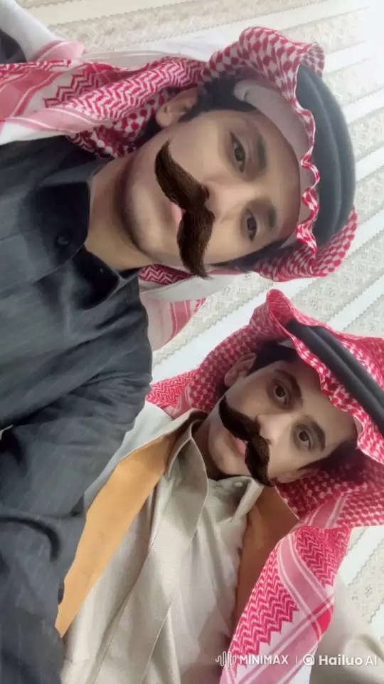 Traditional Attire, Comical Mustaches, Smoking Scene – AI Generated Video | Hailuo AI