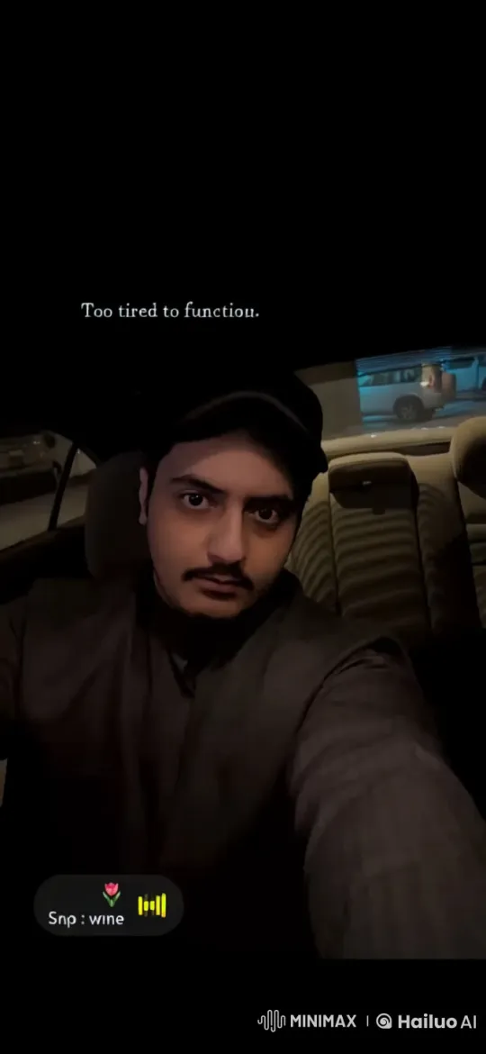 Person Reflects on Exhaustion in Nighttime Car – AI Generated Video | Hailuo AI