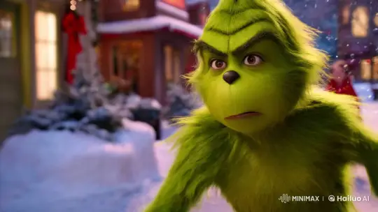 The Grinch Chases a Child Through Whoville's Snowy Streets – AI Generated Video | Hailuo AI