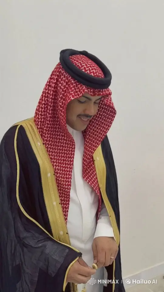 Man Adjusts Traditional Middle Eastern Attire – AI Generated Video | Hailuo AI