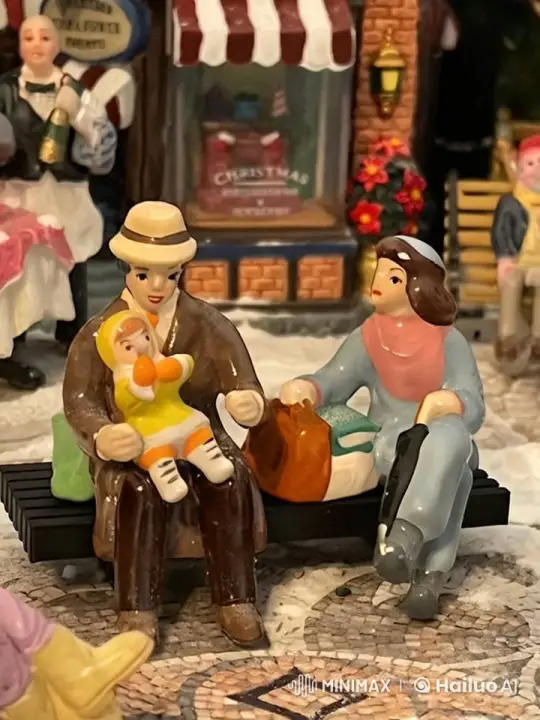 Christmas Cheer: Family in Festive Village Square – AI Generated Video | Hailuo AI