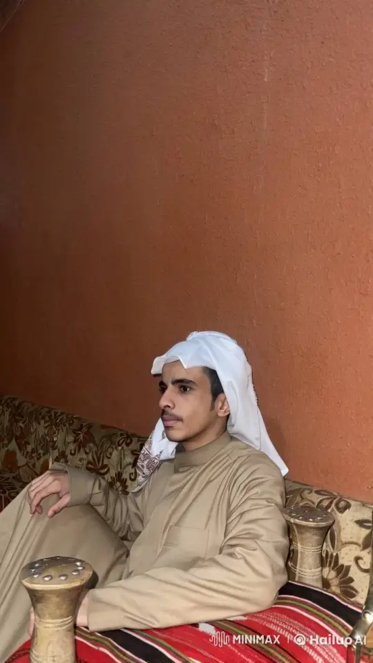 Traditional Attire Person Smoking in Serene Setting – AI Generated Video | Hailuo AI