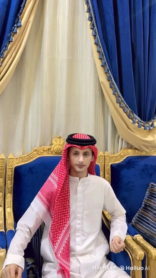 Traditional Attire and Opulent Decor in a Smoking Scene – AI Generated Video | Hailuo AI