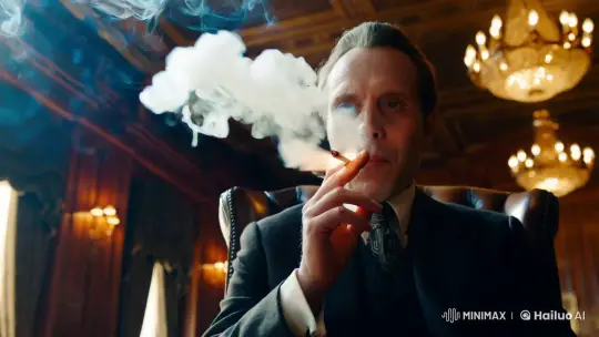Mysterious Man in Opulent Room with Smoky Aesthetic – AI Generated Video | Hailuo AI