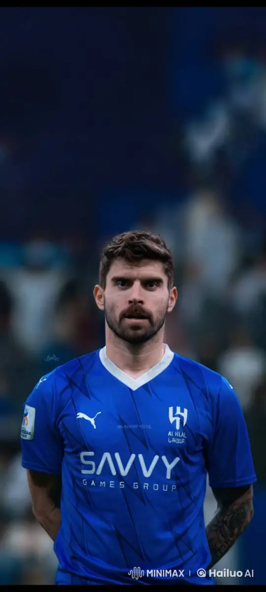 Man in Blue Jersey Smokes Calmly Amid Blurred Background – AI Generated Video | Hailuo AI