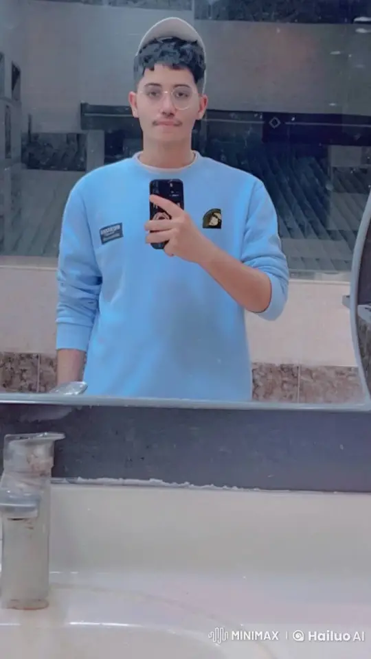 Person Smoking in Bathroom Mirror Reflection – AI Generated Video | Hailuo AI