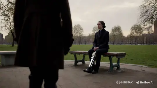 Resilient Amputee in Urban Park: Aesthetic Struggle and Strength – AI Generated Video | Hailuo AI