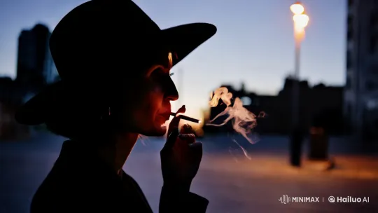 Contemplative Woman in Urban Dusk with Ethereal Aesthetics – AI Generated Video | Hailuo AI