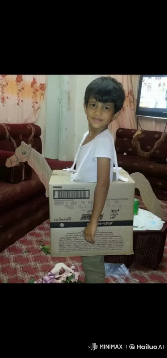 Child in Horse Costume Enjoys Imaginary Ride – AI Generated Video | Hailuo AI
