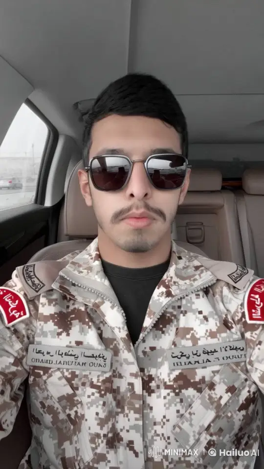 Saudi National Guard Member Smoking in Car – AI Generated Video | Hailuo AI