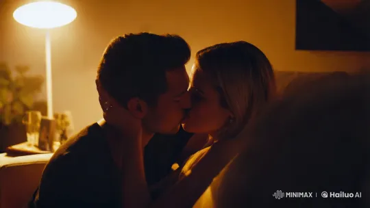 Intimate Couple's Kiss in Warm, Golden Light – AI Generated Video | Hailuo AI
