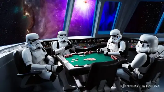 Stormtroopers Play Poker in Starship Cockpit – AI Generated Video | Hailuo AI