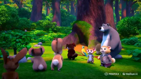 Animals Unite to Protect Ancient Tree in Verdant Forest – AI Generated Video | Hailuo AI