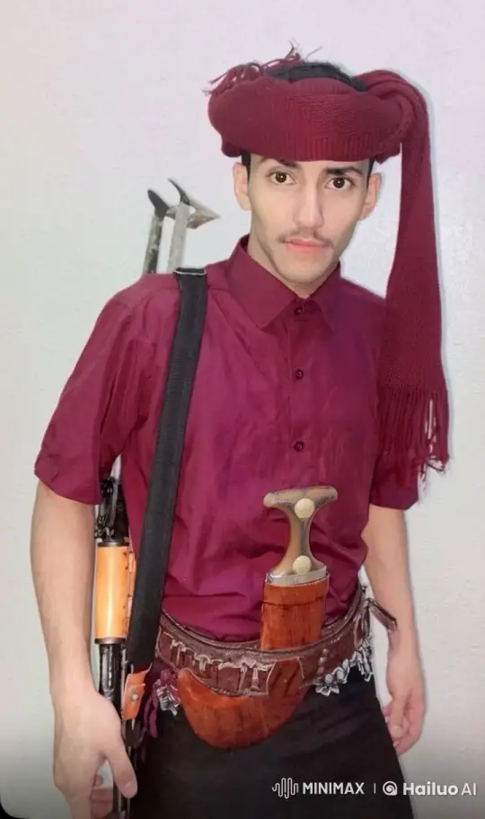 Person in Maroon Attire Smoking with Serious Expression – AI Generated Video | Hailuo AI