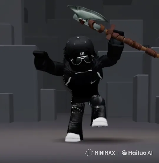 Mysterious Character Triumphantly Holds Weapon Amidst Smoke – AI Generated Video | Hailuo AI
