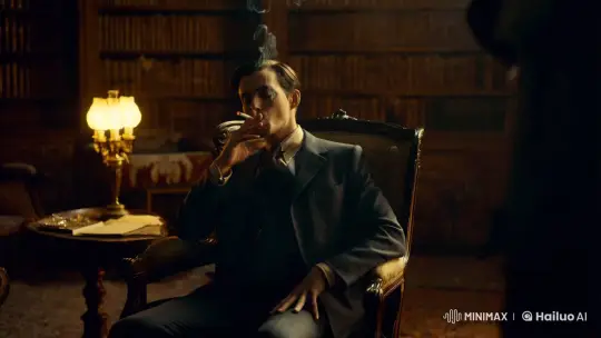 Contemplative Figure in an Intimate, Smoky, Antique-Filled Room – AI Generated Video | Hailuo AI