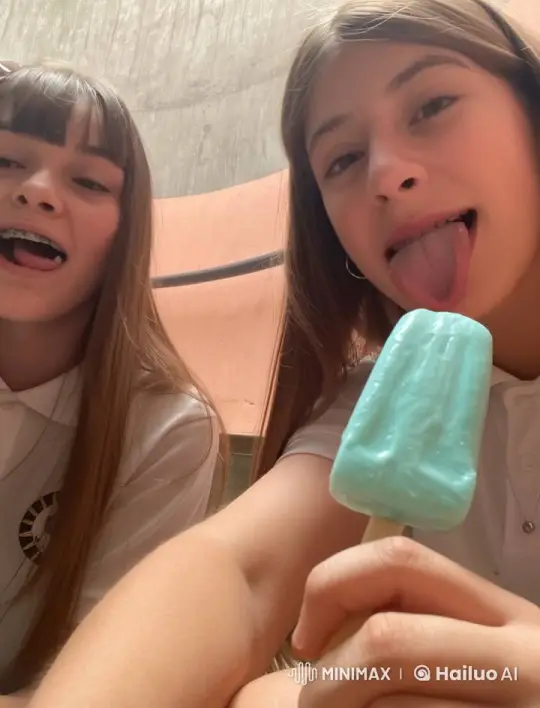 Girls Share Laughter and a Friendly Kiss in Live2D Animation – AI Generated Video | Hailuo AI