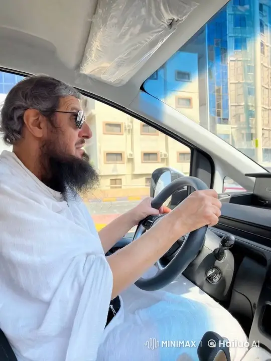 City Drive with Modern Reflections and Smoking Driver – AI Generated Video | Hailuo AI