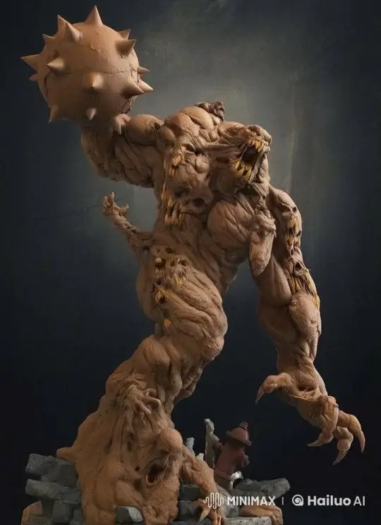 Monstrous Creature Advances with Menacing Mace – AI Generated Video | Hailuo AI