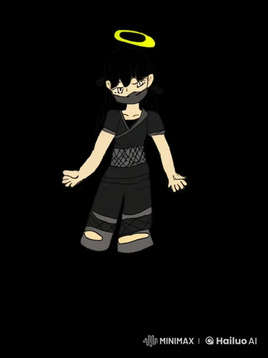 Animated Character in Serene Black Background – AI Generated Video | Hailuo AI
