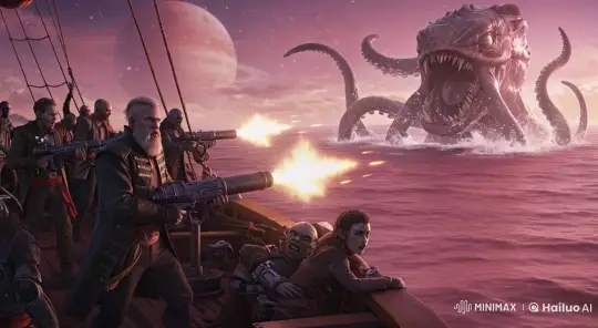 Extraterrestrial Kraken Assault on Alien Sea – AI Generated Video | Hailuo AI