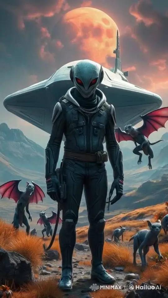 Alien Studies Earth Creatures on Alien Planet – AI Generated Video | Hailuo AI