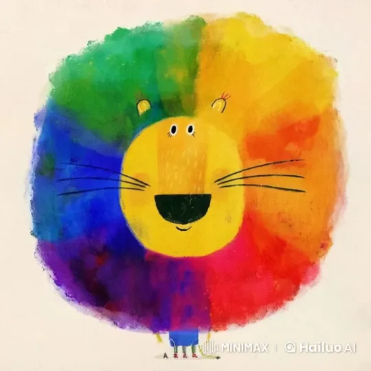 Colorful Lion Strolls on Serene Pink-Hued Seaside at Sunset – AI Generated Video | Hailuo AI