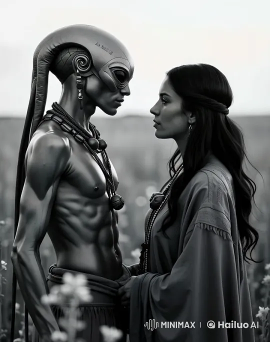Futuristic Humanoid and Woman Share Intense Moment in Live2D Animation – AI Generated Video | Hailuo AI