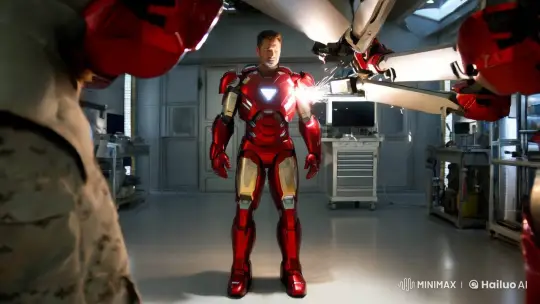 Futuristic Marine Equipped in Ironman Suit – AI Generated Video | Hailuo AI