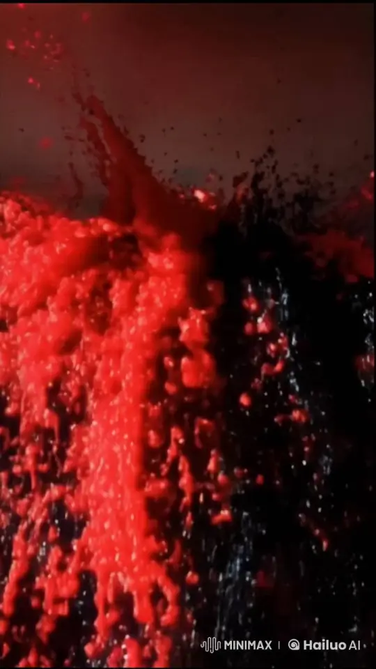 Monster Emerges from Chaotic Red and Black Explosion – AI Generated Video | Hailuo AI