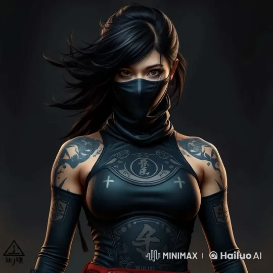 Fierce Ninja Female Character in Live2D Animation – AI Generated Video | Hailuo AI