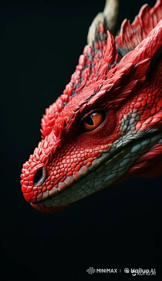 Live2D Red Dragon Awakens with Realistic Detail – AI Generated Video | Hailuo AI