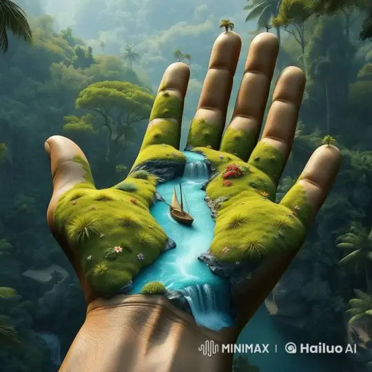 Magical Miniature World Within a Giant Hand – AI Generated Video | Hailuo AI