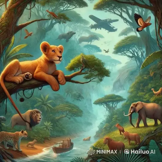 Peaceful Jungle Ecosystem in Live2D Animation – AI Generated Video | Hailuo AI