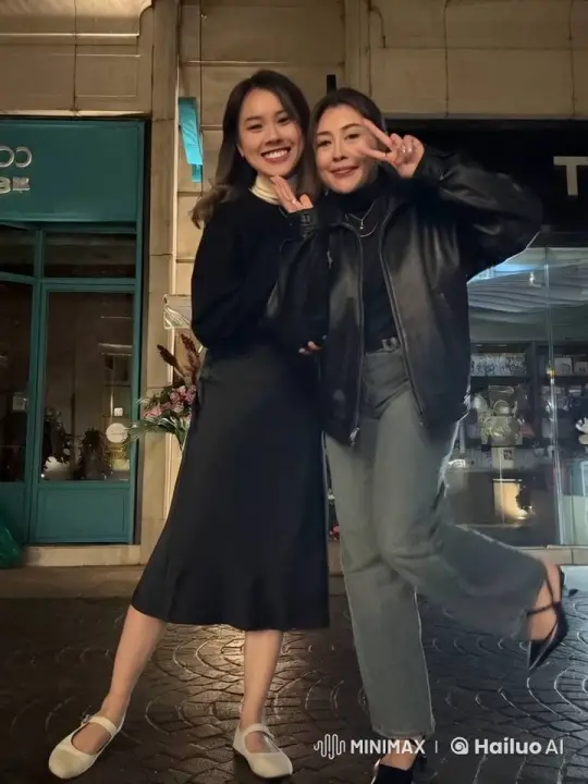 Joyful Women Dance Hip Hop in Front of Store – AI Generated Video | Hailuo AI