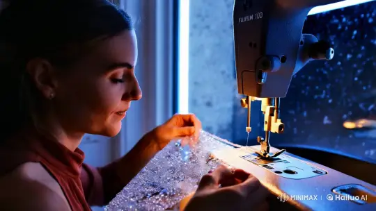 Artisan at Work: 8K Beauty Amidst Winter's Fury – AI Generated Video | Hailuo AI