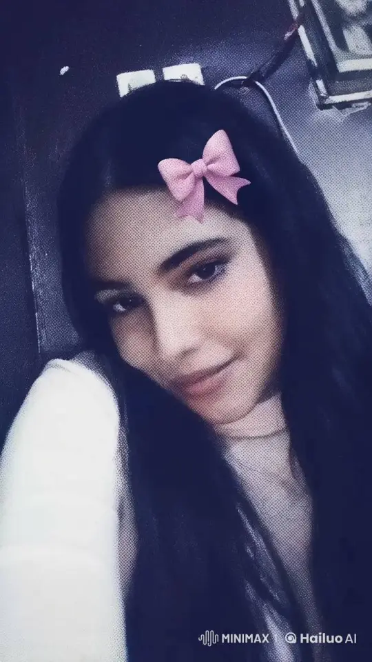 Young Woman with Pink Bow Takes a Selfie – AI Generated Video | Hailuo AI