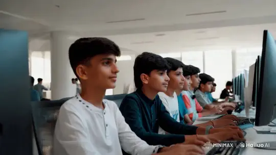 Iranian Teenagers Engaged in IT Projects – AI Generated Video | Hailuo AI
