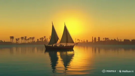 Serenity: Sailboat Glides Through Golden Sunset – AI Generated Video | Hailuo AI